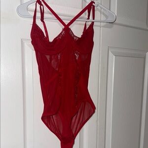 Fashion Nova Red Lace Chemise